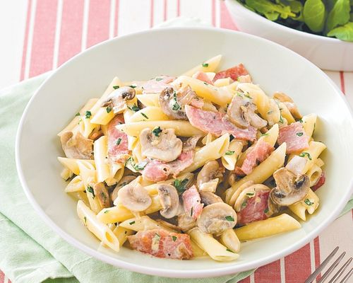 蘑菇火腿意大利面 (2)