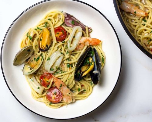 香蒜橄榄海鲜意大利面 (2)